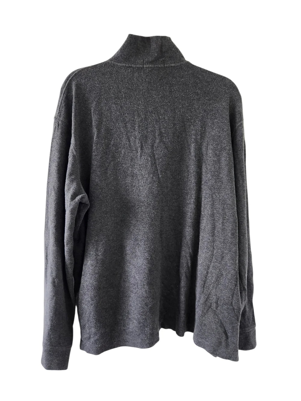 Polo Ralph Lauren Gray Knit Quarter-Zip Sweater XL Estate Rib Mens Preppy Shirt